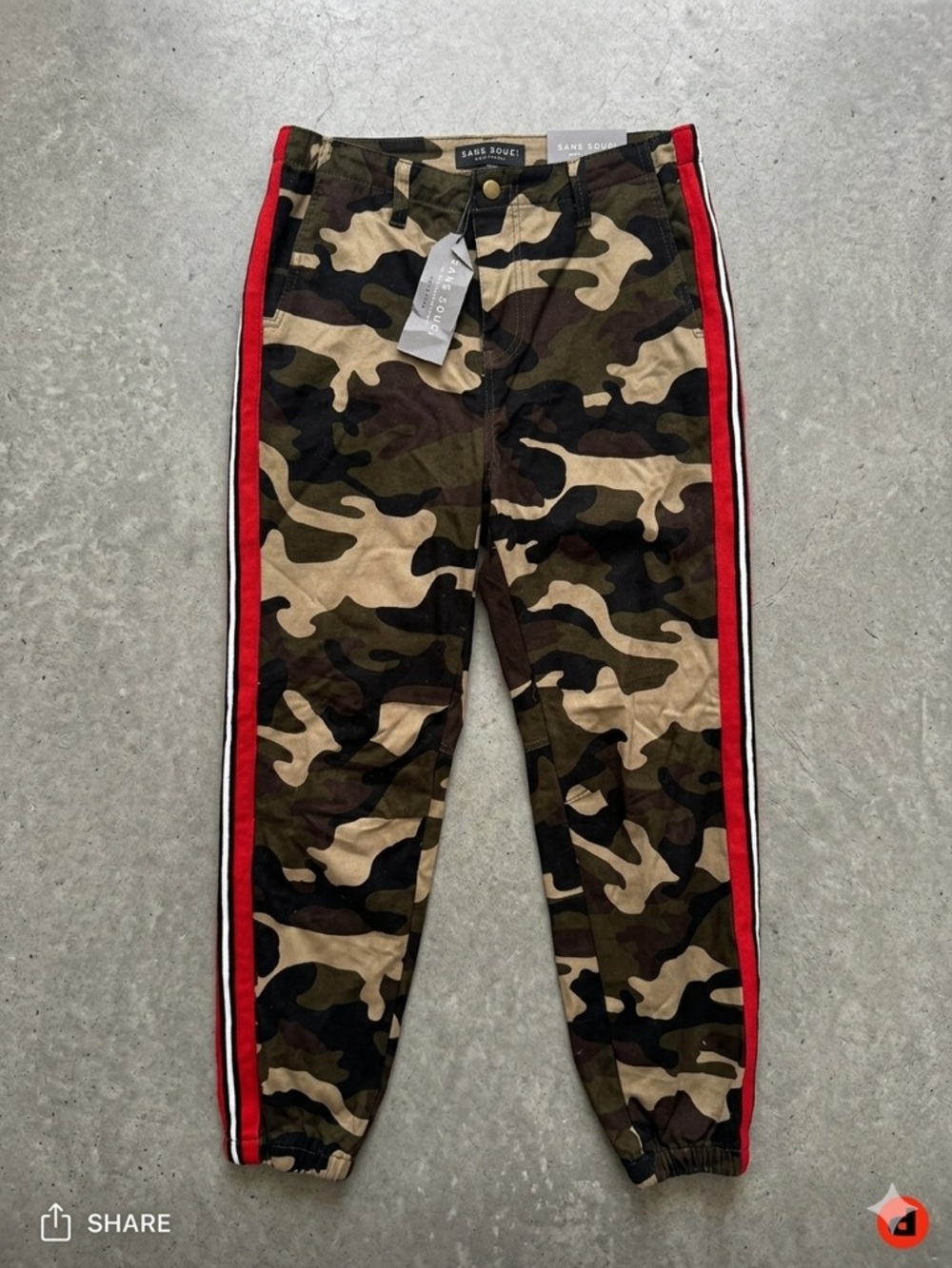 Sans Souci Camo Side-Stripe Joggers